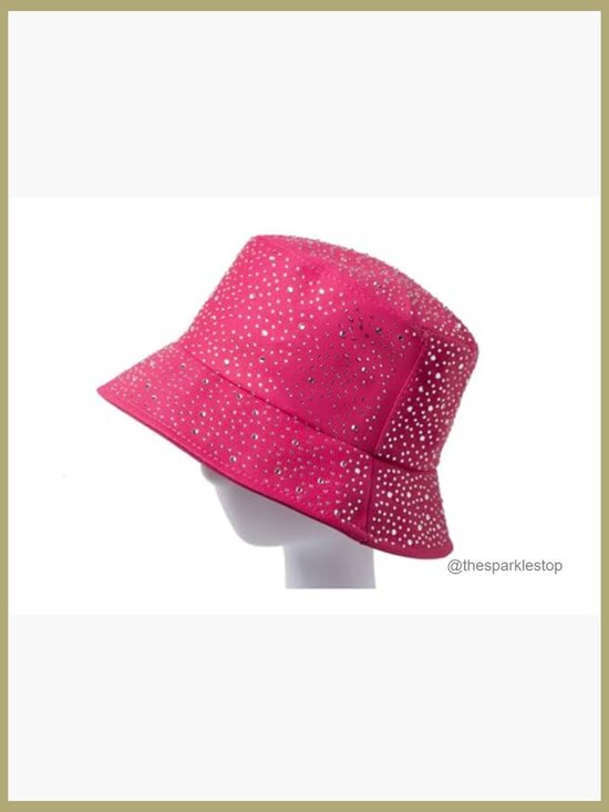 Sparkly Rhinestone Bucket Hat, Adjustable Sun Hat with UPF 20 main image 6